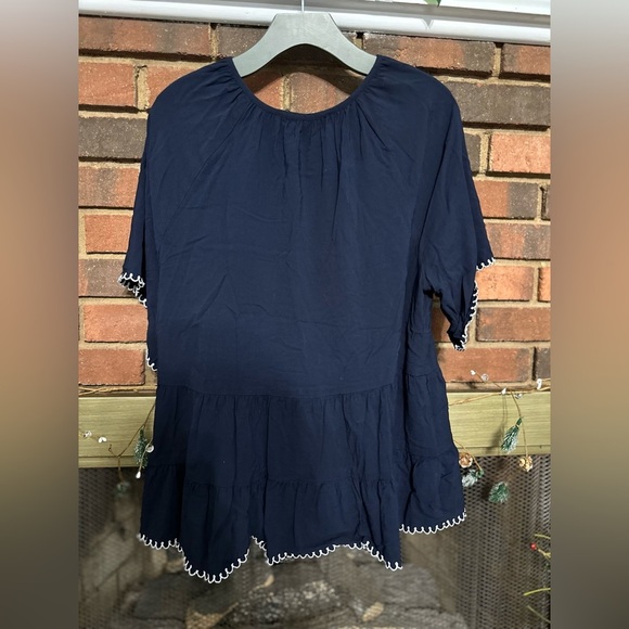 Loft Navy blue top with white trim. new condition. - Picture 2 of 4
